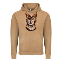 Vintage Camel Bengal Cat Face Vintage Hoodie - LillyAllenDesigns