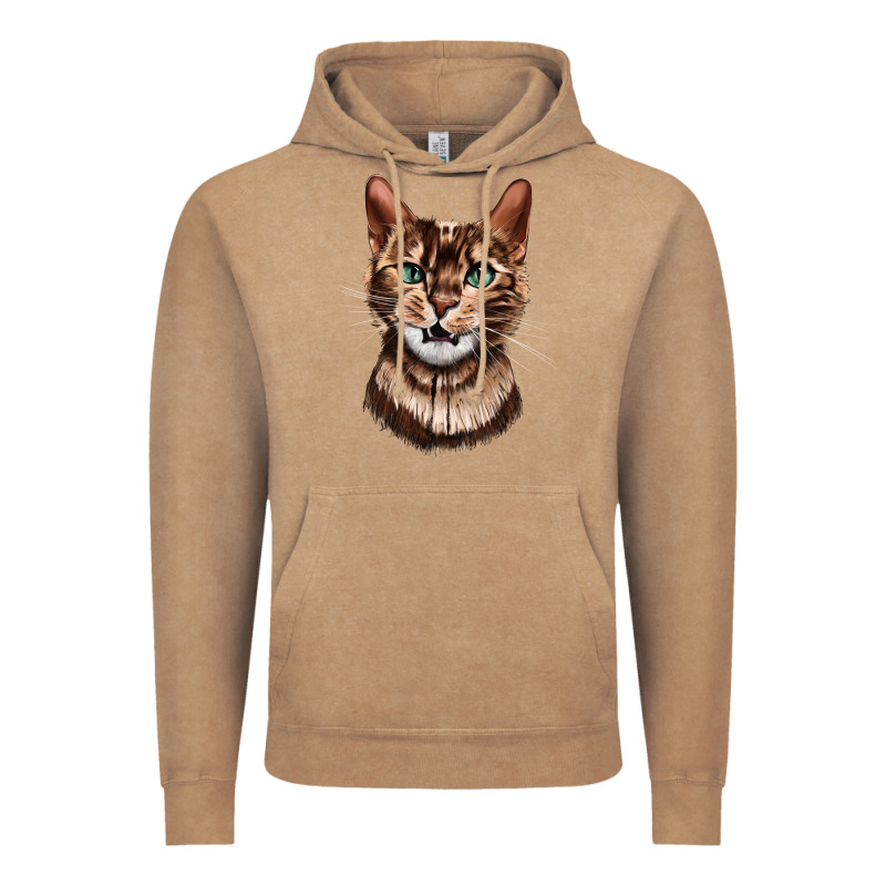 Bengal Cat Face Vintage Hoodie by LillyAllenDesigns | Teevron