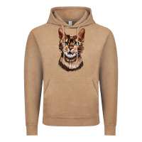 Vintage Coffee Bengal Cat Face Vintage Hoodie - LillyAllenDesigns