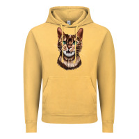 Vintage Mustard Bengal Cat Face Vintage Hoodie - LillyAllenDesigns