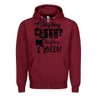 Burgundy Christmas Cheer I Thought You Said Christmas Beer Zipper Hoodie - Bettercallsaul