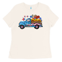 Bone american truck and flag with stars Ladies Tee - HRA Design Shop