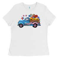White american truck and flag with stars Ladies Tee - HRA Design Shop