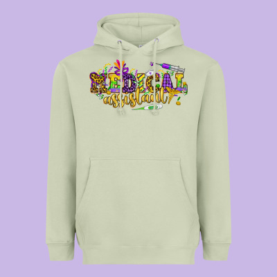 Ma Medical Assistant Mardi Gras Heavyweight Hoodie Designed By Howdyjamesfarm