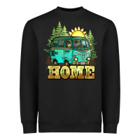 Black camping caravan home Heavyweight Sweatshirt - NancyCooperArtShop