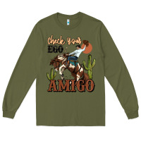 Army Green check your ego amigo rodeo cowboy Long Sleeve Tee - MaliasSmallBusiness