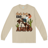 Mushroom check your ego amigo rodeo cowboy Long Sleeve Tee - MaliasSmallBusiness