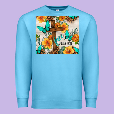 Christian Free John 8 36 Premium Sweatshirt Designed By Tumblerdesignbyshophia