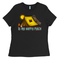 Black camping is my happy place Ladies Tee - CowhideDigitalArt