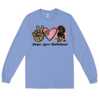 Colony Blue peace love dachshund Long Sleeve Tee - JahusDesignShop