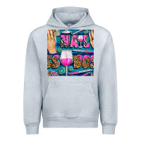 Heather Grey nail boss money hand and wine with gemstone leopard and zebra seamless Urban Hoodie - BundleAndBundleShop