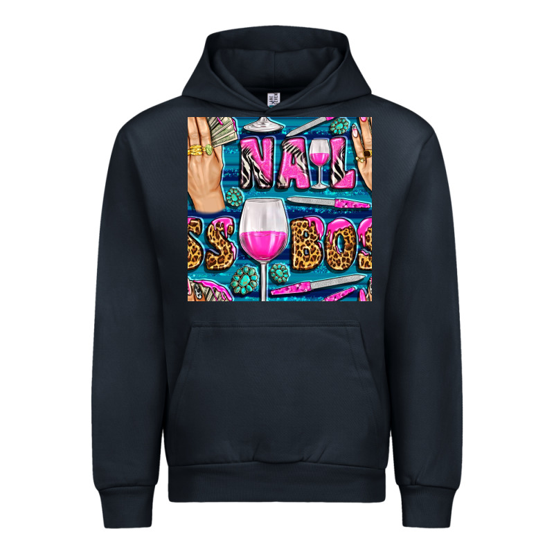 Nail Boss Money Hand And Wine With Gemstone Leopard And Zebra Seamless Urban Hoodie by BundleAndBundleShop | Teevron