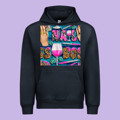 Nail Boss Money Hand And Wine With Gemstone Leopard And Zebra Seamless Urban Hoodie Designed By Bundleandbundleshop