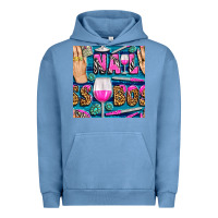Pigment Pebble Blue nail boss money hand and wine with gemstone leopard and zebra seamless Urban Hoodie - BundleAndBundleShop