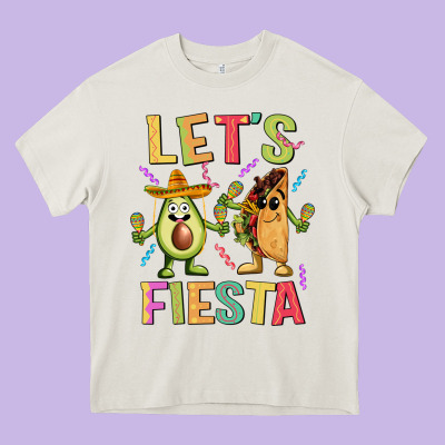 Let's Fiesta Taco Heavy Core Tee Designed By Jahusdesignshop