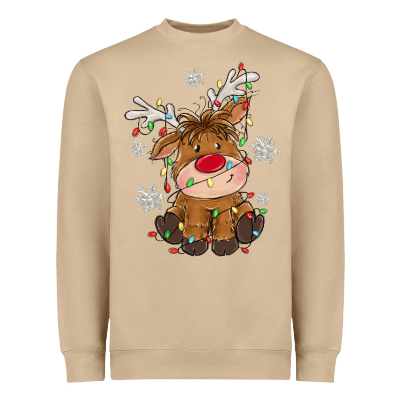 Christmas Reindeer Heavyweight Sweatshirt by MaliasSmallBusiness | Teevron
