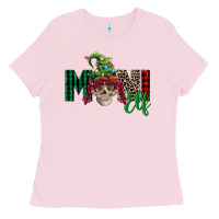 Bubblegum Pink girl mini elf skull Ladies Tee - FaDigitalArtStudio