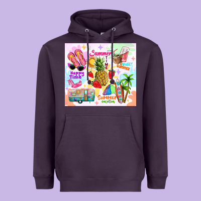 Summer Beach Heavyweight Hoodie Designed By Tumblerdesignbyshophia