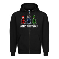 Black Merry Christmas Zipper Hoodie - Bettercallsaul