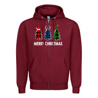 Burgundy Merry Christmas Zipper Hoodie - Bettercallsaul