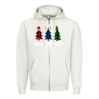 Oatmeal Heather Merry Christmas Zipper Hoodie - Bettercallsaul