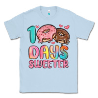 Dusty Blue 100 days sweeter Classic Tee - MaliasSmallBusiness