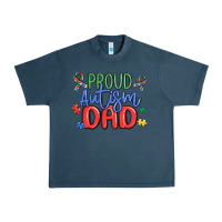 Midnight Navy proud autism dad Urban Heavy Tee - MaliasSmallBusiness