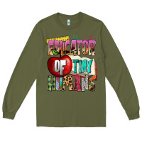 Army Green educator of tiny humans Long Sleeve Tee - NancyCooperArtShop