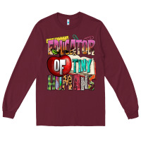 Burgundy educator of tiny humans Long Sleeve Tee - NancyCooperArtShop