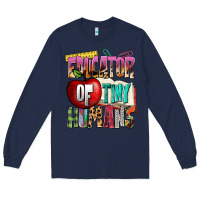 Navy educator of tiny humans Long Sleeve Tee - NancyCooperArtShop