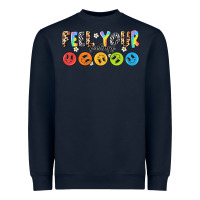 Navy feel your feelings Heavyweight Sweatshirt - NancyCooperArtShop