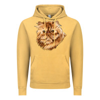 Vintage Mustard Persian Cat Face Vintage Hoodie - LillyAllenDesigns