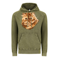 Vintage Olive Persian Cat Face Vintage Hoodie - LillyAllenDesigns
