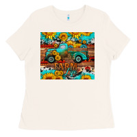 Bone western farm life truck sunflowers  mousepad Ladies Tee - HRA Design Shop