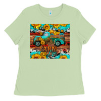 Matcha western farm life truck sunflowers  mousepad Ladies Tee - HRA Design Shop