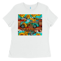 White western farm life truck sunflowers  mousepad Ladies Tee - HRA Design Shop
