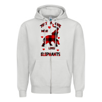 Dove Grey Just a girl who loves Elephants - Elephant Zipper Hoodie - Bettercallsaul