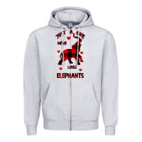 Heather Grey Just a girl who loves Elephants - Elephant Zipper Hoodie - Bettercallsaul
