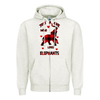 Oatmeal Heather Just a girl who loves Elephants - Elephant Zipper Hoodie - Bettercallsaul