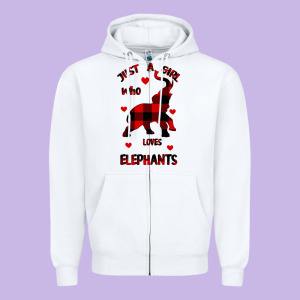 Just A Girl Who Loves Elephants - Elephant Zipper Hoodie Designed By Bettercallsaul