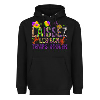 Black Loissez les bon temps rouler with balloon Heavyweight Hoodie - HowdyJamesFarm
