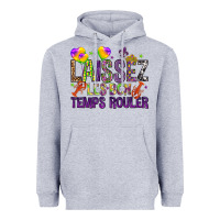 Heather Grey Loissez les bon temps rouler with balloon Heavyweight Hoodie - HowdyJamesFarm