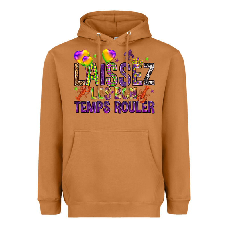 Loissez Les Bon Temps Rouler With Balloon Heavyweight Hoodie by HowdyJamesFarm | Teevron