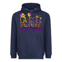 Navy Loissez les bon temps rouler with balloon Heavyweight Hoodie - HowdyJamesFarm