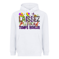 White Loissez les bon temps rouler with balloon Heavyweight Hoodie - HowdyJamesFarm