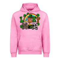 Fuchsia Pink lucky mom St. Patricks Day Urban Hoodie - FaDigitalArtStudio