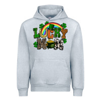 Heather Grey lucky mom St. Patricks Day Urban Hoodie - FaDigitalArtStudio