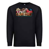 Black Game day football popcorn Premium Sweatshirt - HowdyJamesFarm