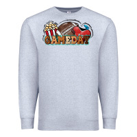 Heather Grey Game day football popcorn Premium Sweatshirt - HowdyJamesFarm