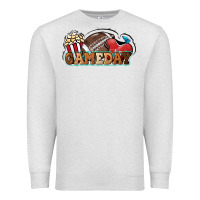 Oatmeal Heather Game day football popcorn Premium Sweatshirt - HowdyJamesFarm